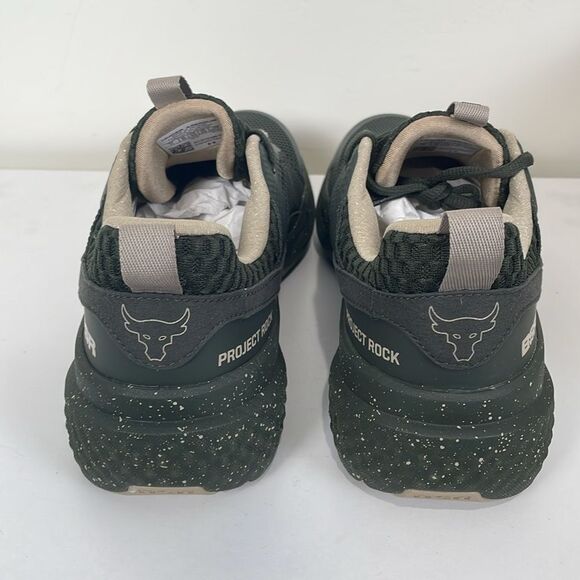NEW Under Armour Army Green Tan UA Project Rock BSR 5 Men’s 11 Athletic Shoes - Picture 3 of 7